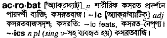 Acrobat meaning in bengali