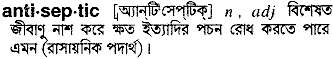 Antiseptic meaning in bengali