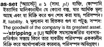 Asset meaning in bengali