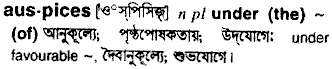 Auspices meaning in bengali