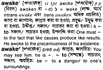 Awake meaning in bengali