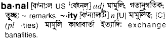 Banal meaning in bengali