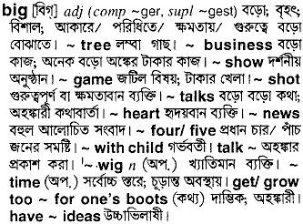 Big meaning in bengali