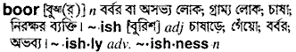 Boor meaning in bengali