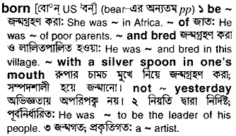 Born meaning in bengali