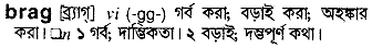 Brag meaning in bengali