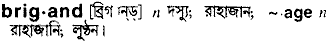 Brigand meaning in bengali