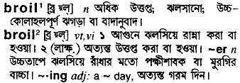 Broil meaning in bengali