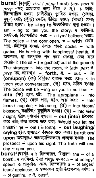 Burst meaning in bengali