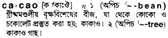 Cacao meaning in bengali