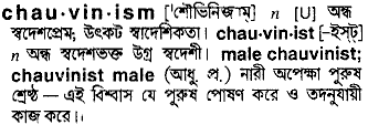 Chauvinism meaning in bengali