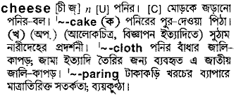 Cheese meaning in bengali