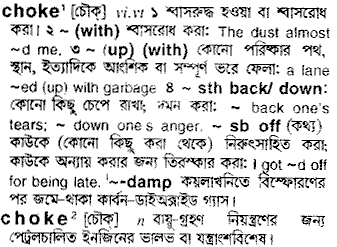 Choke meaning in bengali