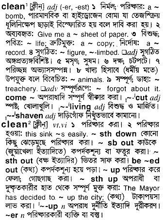 Clean meaning in bengali