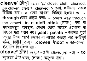 Cleave meaning in bengali