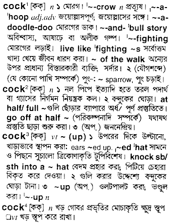 Cock meaning in bengali