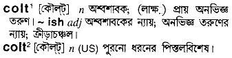 Colt meaning in bengali