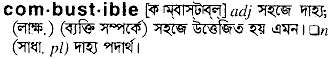 combustible 
 meaning in bengali