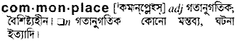 Commonplace meaning in bengali