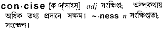 Concise meaning in bengali