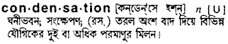 Condensation meaning in bengali