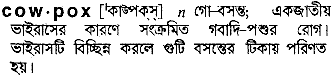 Cowpox meaning in bengali