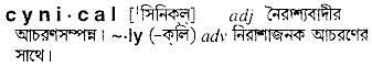 Cynical meaning in bengali