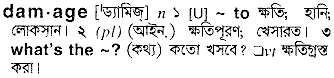 Damage meaning in bengali