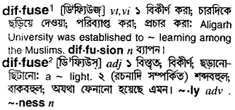 Diffuse meaning in bengali