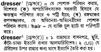 Dresser meaning in bengali