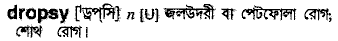 Dropsy meaning in bengali