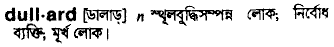 Dullard meaning in bengali