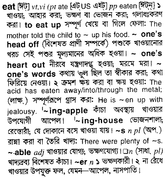 Eat meaning in bengali