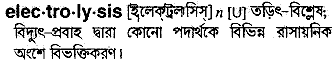 Electrolysis meaning in bengali