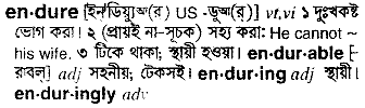 Endure meaning in bengali