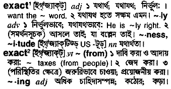 Exact meaning in bengali