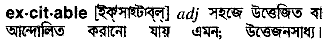 Excitable meaning in bengali