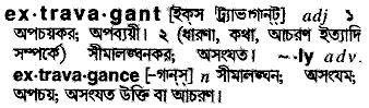 Extravagant meaning in bengali