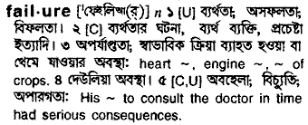 Failure meaning in bengali