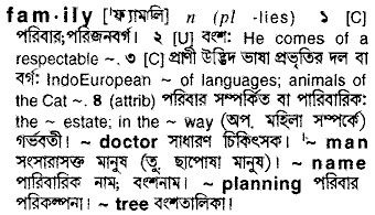 Family meaning in bengali