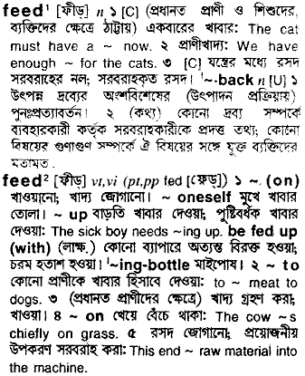 Feed meaning in bengali