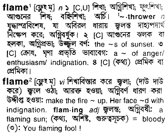 Flame meaning in bengali