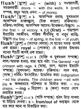 Flush meaning in bengali