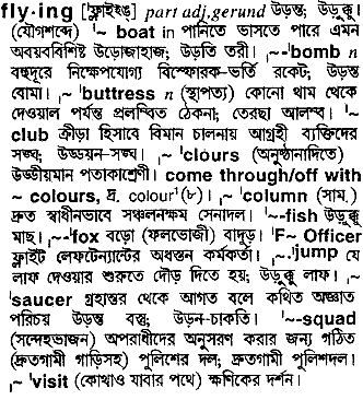 Flying meaning in bengali