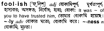 Foolish meaning in bengali