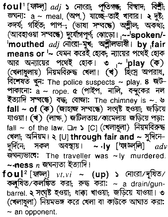 Foul meaning in bengali