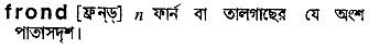 Frond meaning in bengali