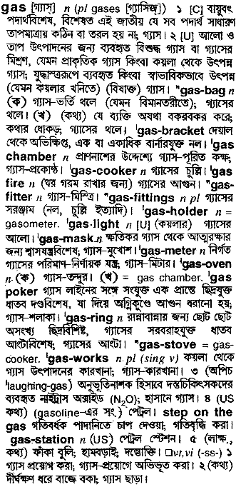 Gas meaning in bengali