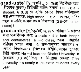 Graduate meaning in bengali