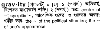 Gravity meaning in bengali